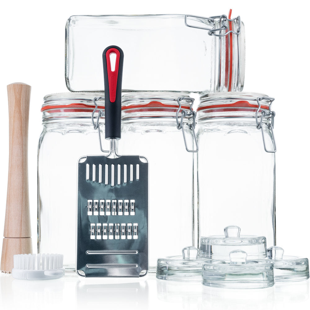 Fermentier Set XL mit Drahtbügelglas