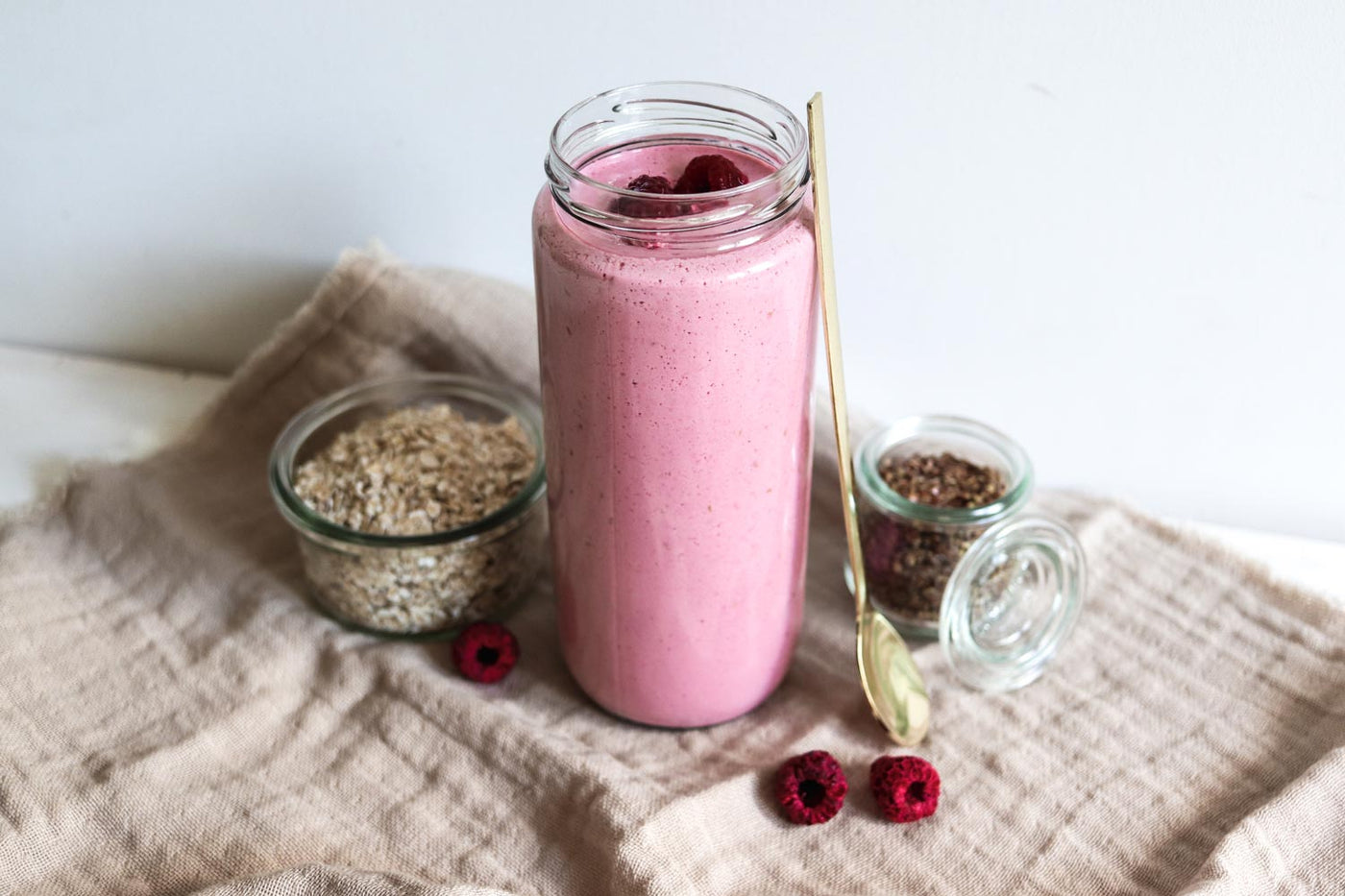 Frühstückssmoothie mit Himbeeren