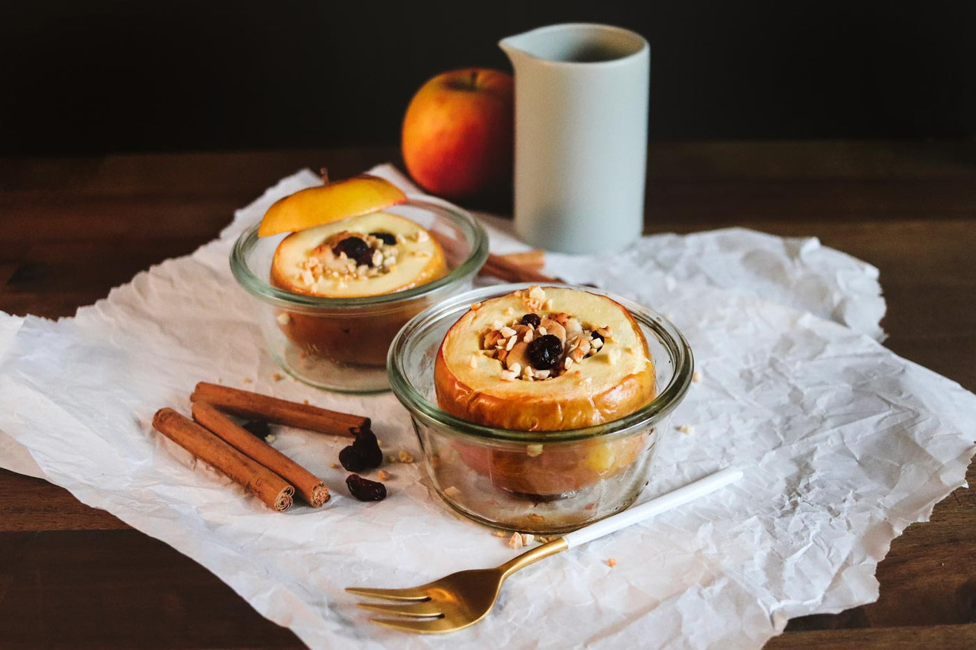 Leckerer Bratapfel im Glas