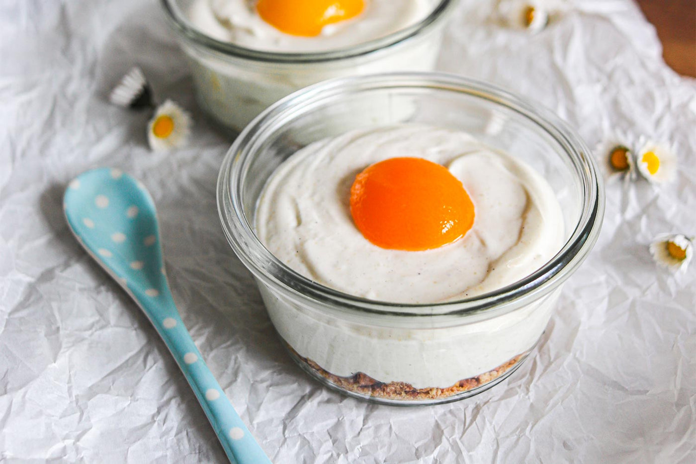 Spiegeleikuchen im Glas / No Bake Cheesecake