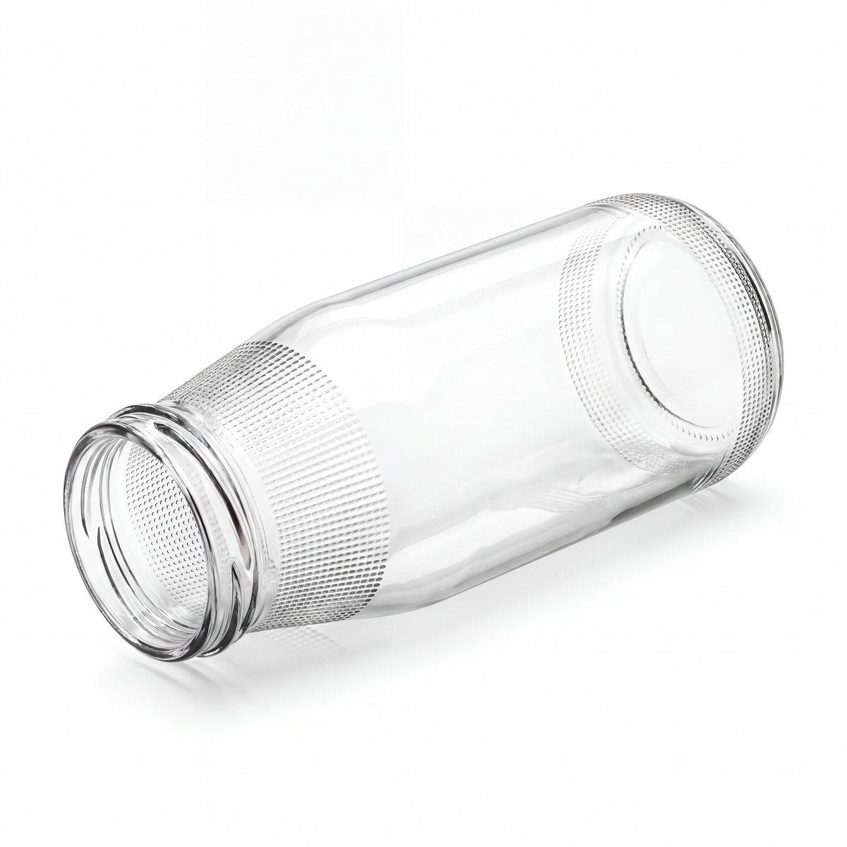 Saucenflasche 283 ml TO 53 aus Klarglas in liegender isometrischer Ansicht