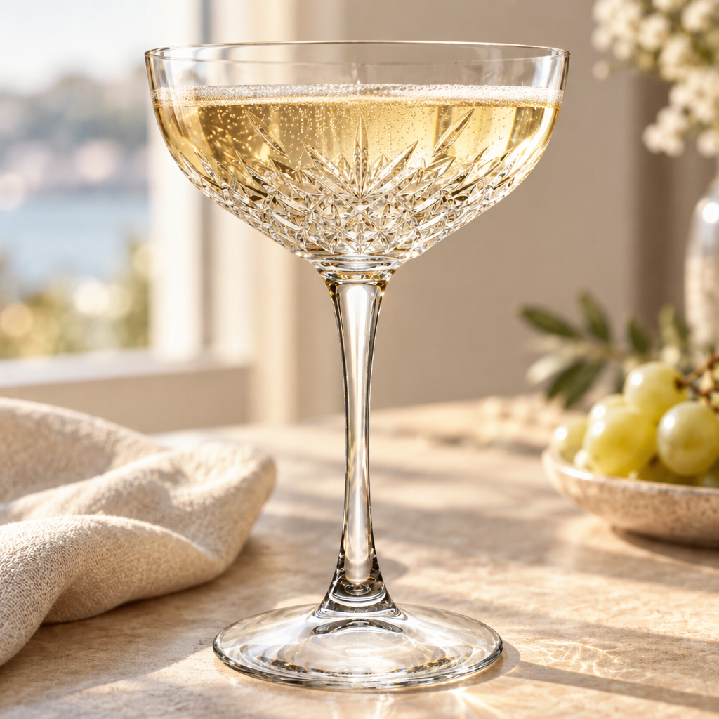 Lifestyle-Aufnahme: Champagnerglas Pasabahce Timeless 255 ml - 12er-Set