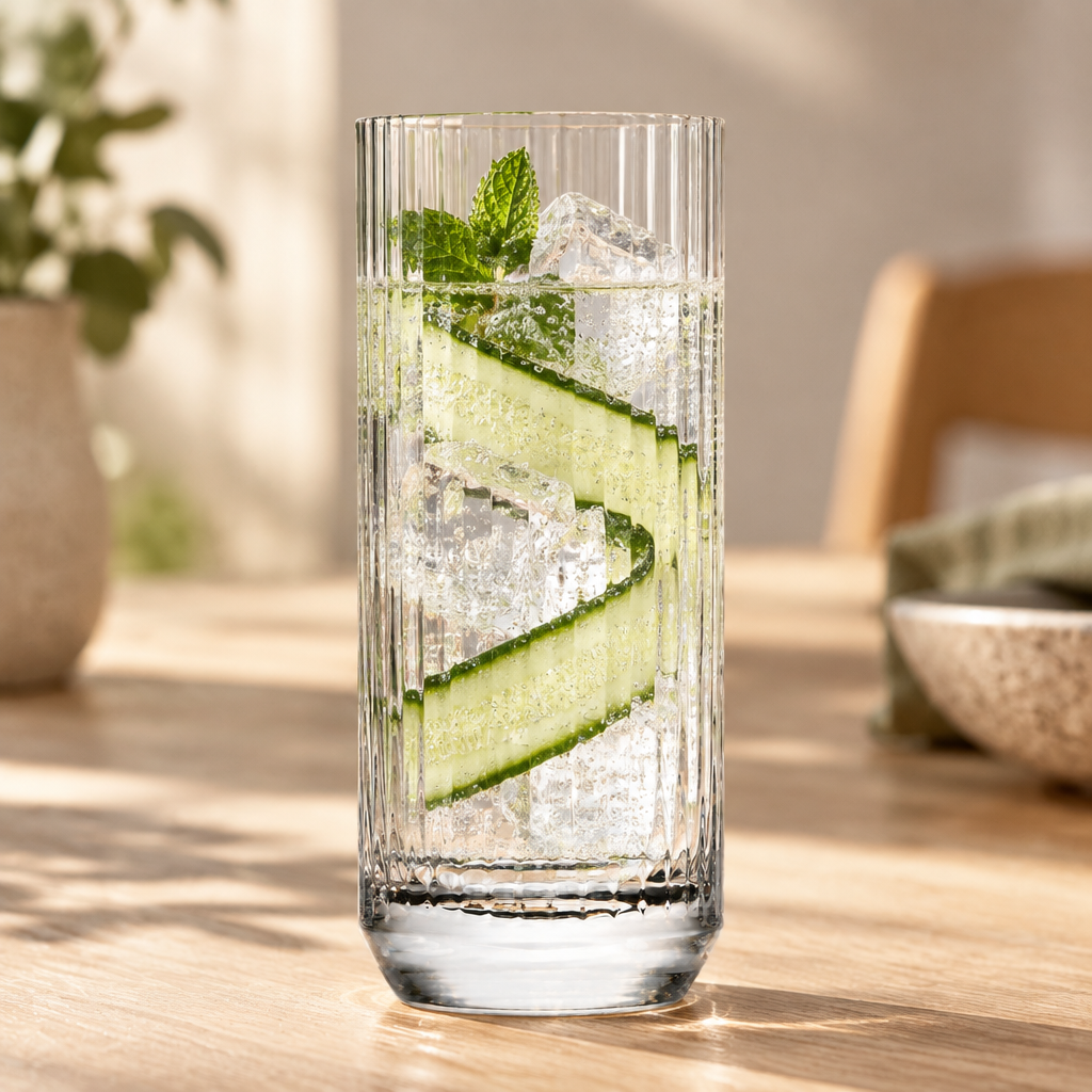 Lifestyle-Aufnahme: Longdrinkglas Nude Big Top Highball 300 ml - 6er-Set