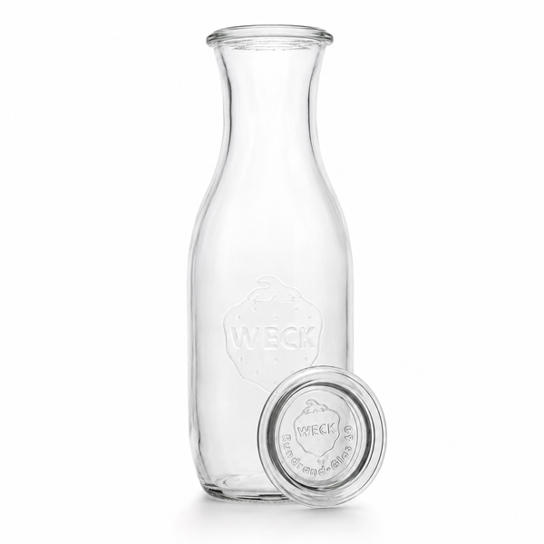 WECK-Saftflasche 1,0 l RR 60 mit Glasdeckel im 6er Karton