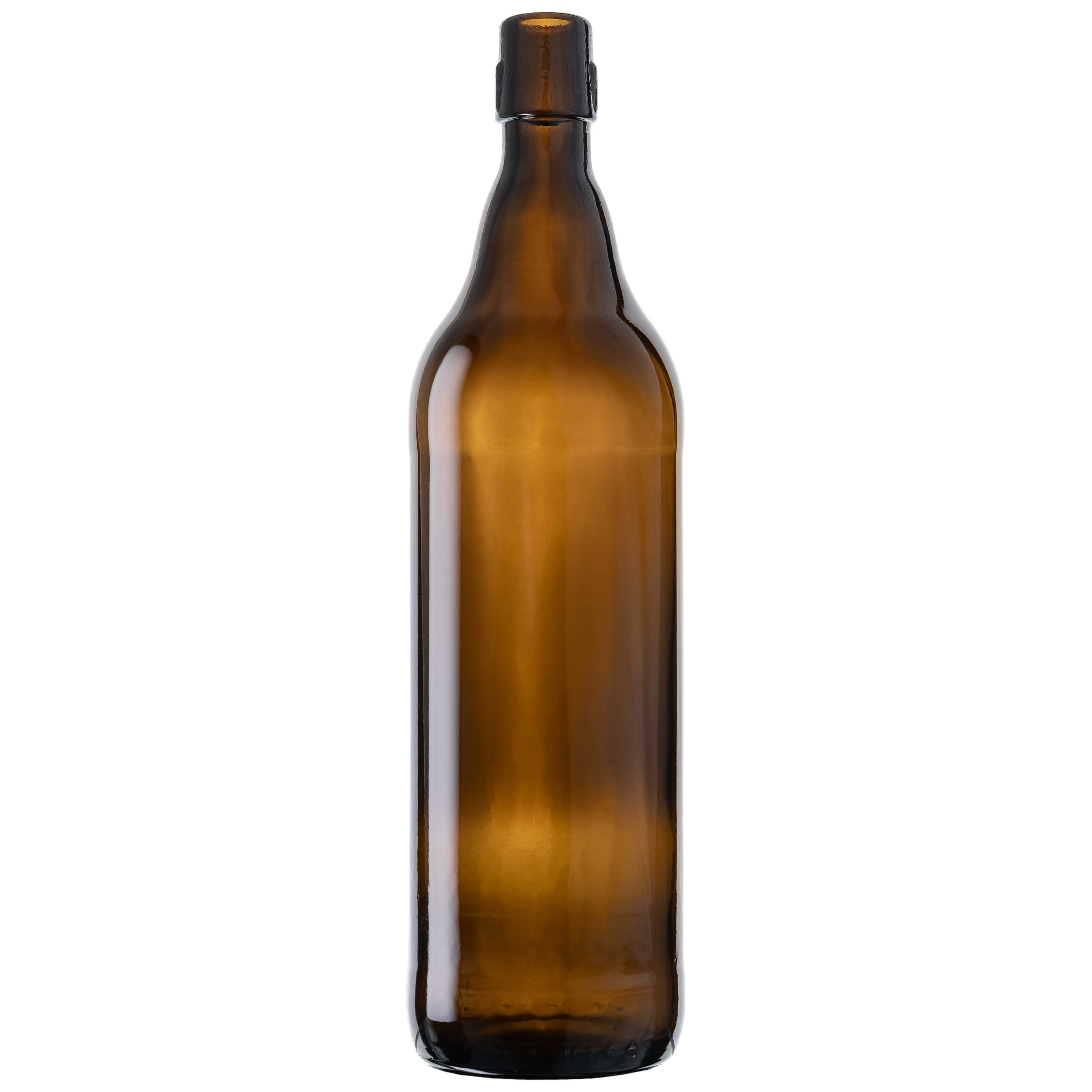 Bierflasche 1,0 l Braun Bügelverschluss-Mündung