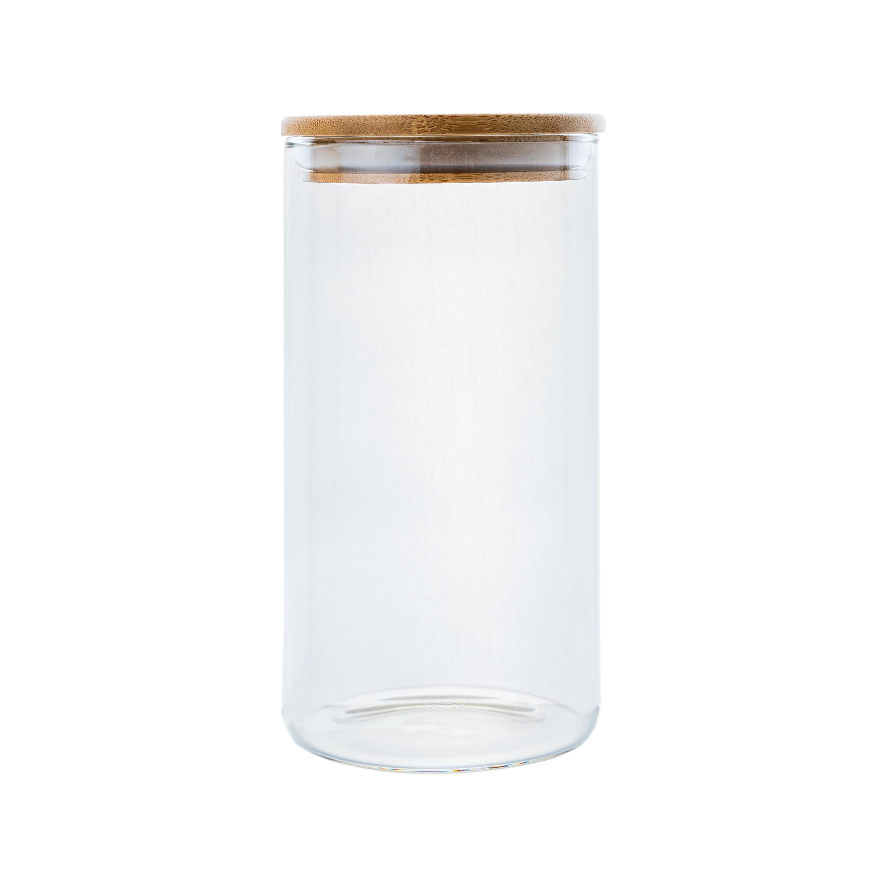 Borosilikatglas - Vorratsglas 1100 ml mit Bambusdeckel