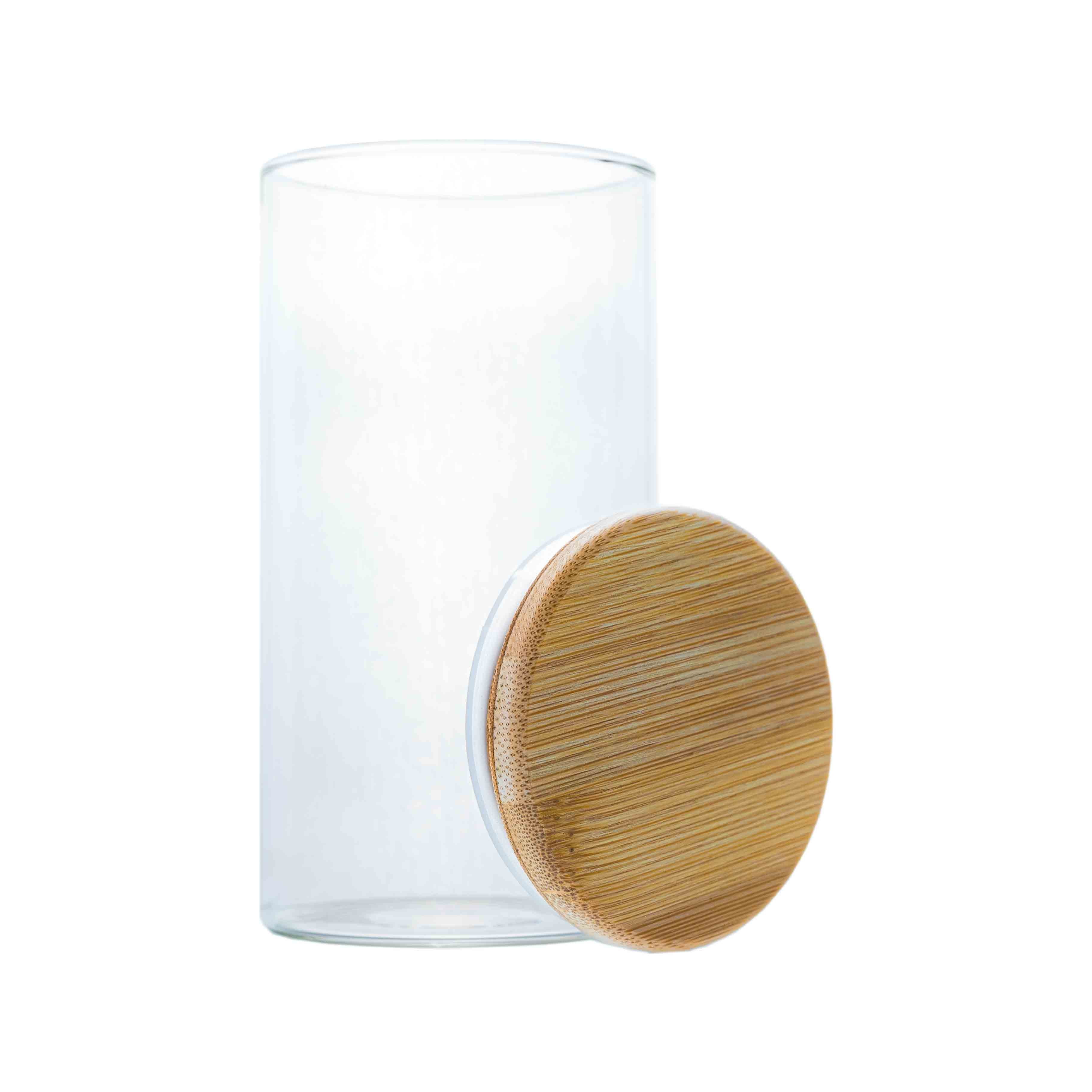 Borosilikatglas - Vorratsglas 350 ml mit Bambusdeckel – Ansicht 2