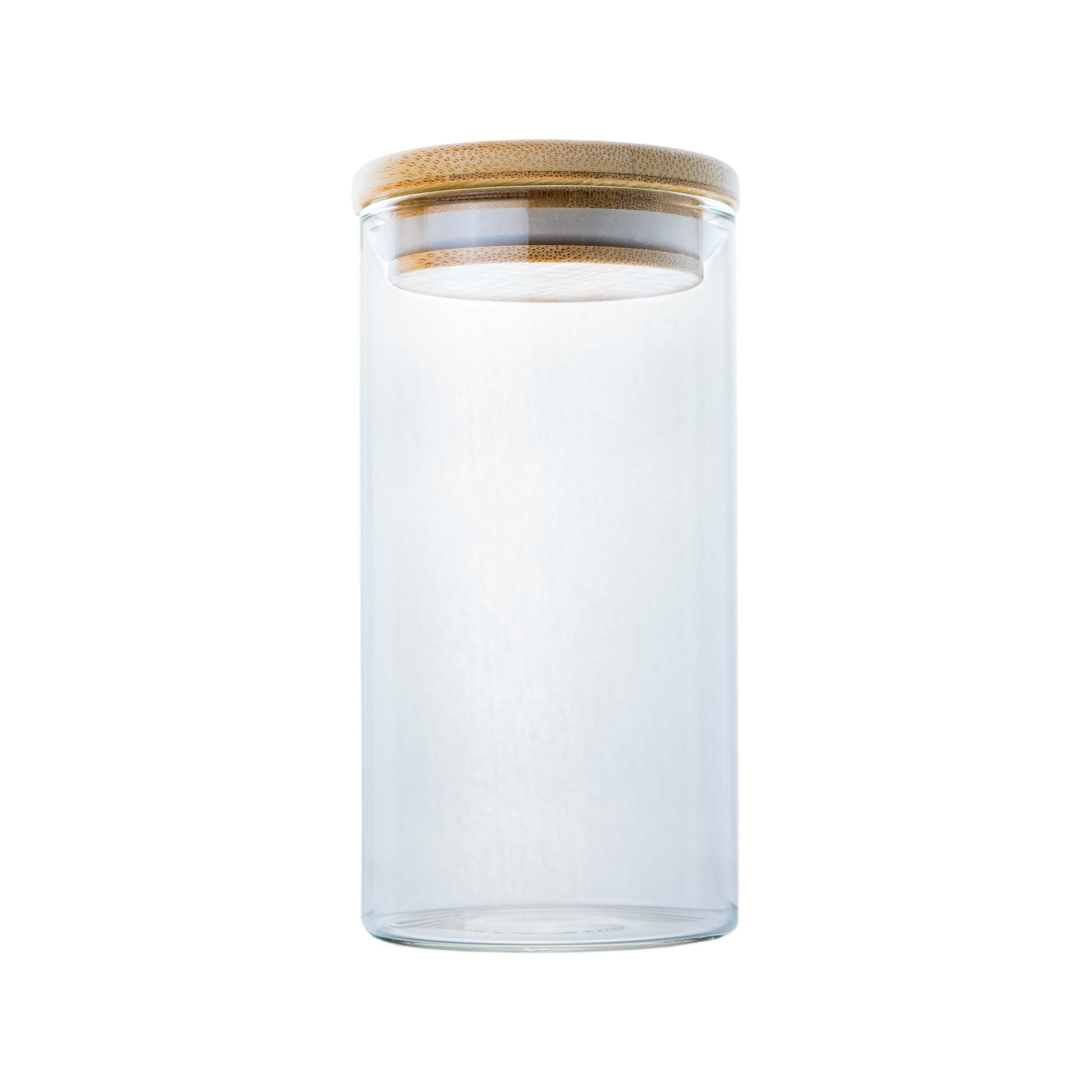 Borosilikatglas - Vorratsglas 350 ml mit Bambusdeckel