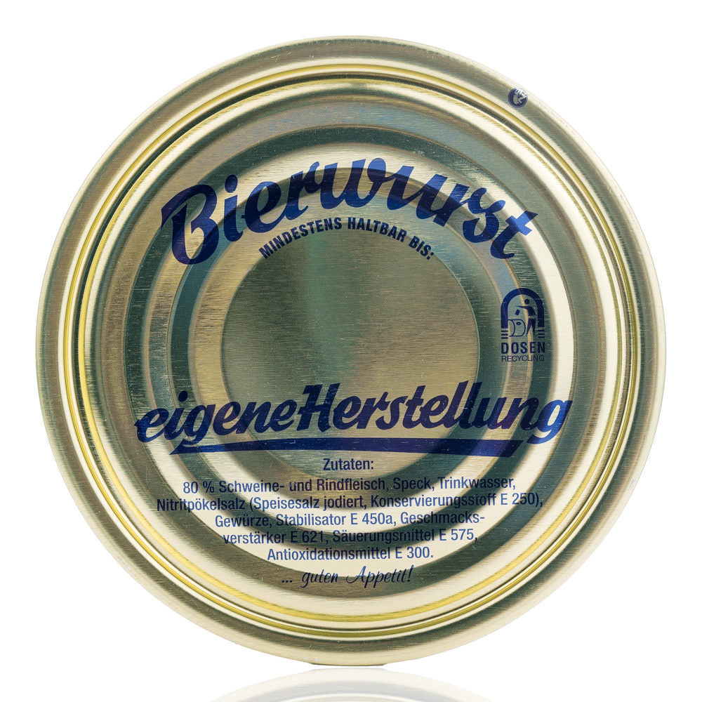 Falzdeckel 99 mm - Bierwurst - mit Zutaten
