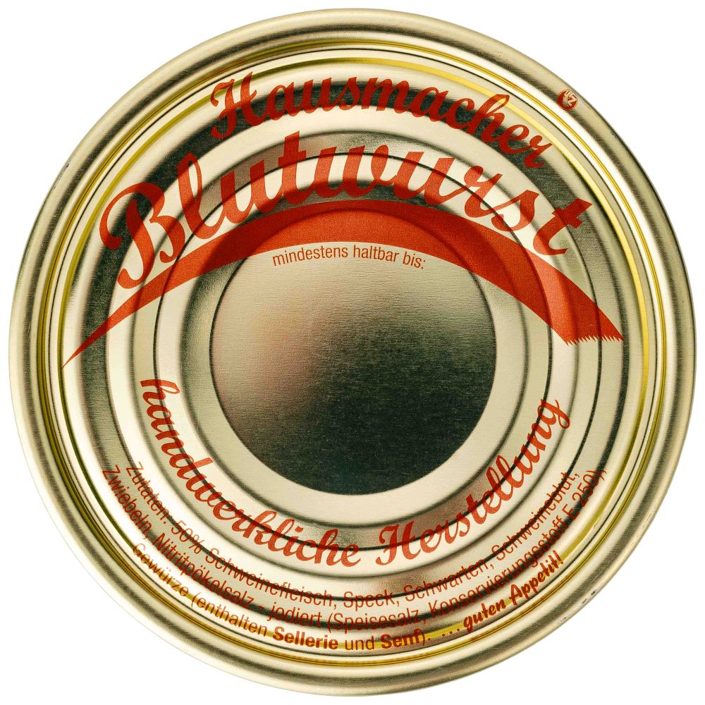 Falzdeckel 99 mm Blutwurst - mit Zutaten
