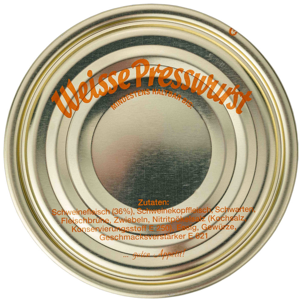 Falzdeckel 99 mm Weiße Presswurst - mit Zutaten