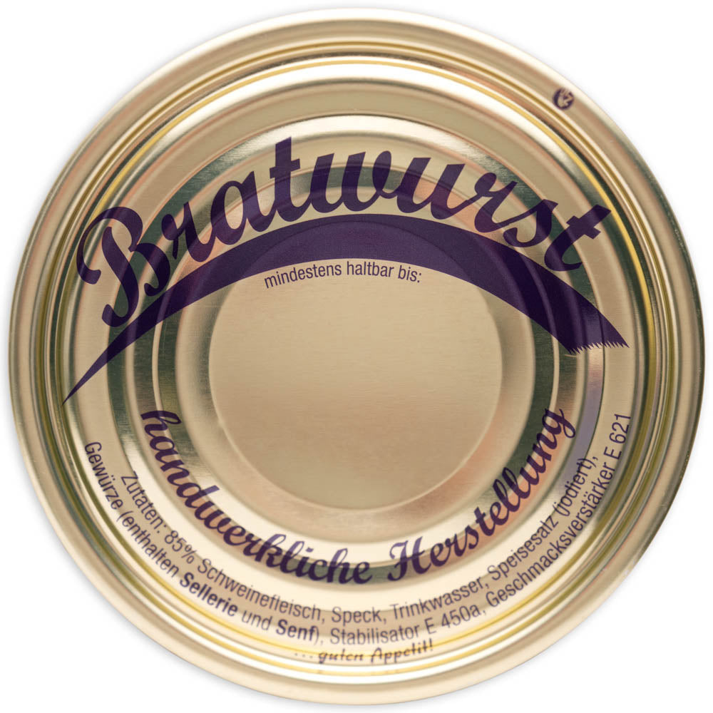 Falzdeckel 99 mm - Bratwurst - mit Zutaten