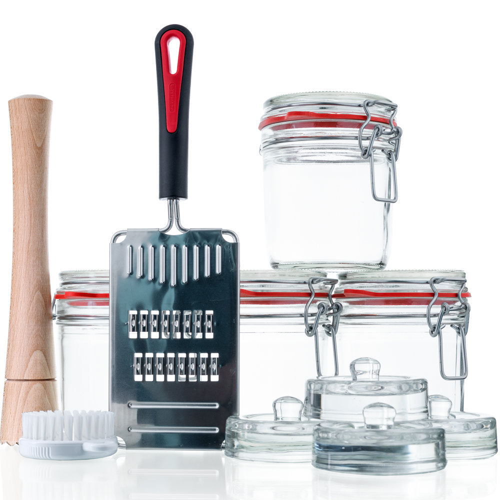 Fermentier-Set Drahtbügelglas 530 ml mit Zubehör