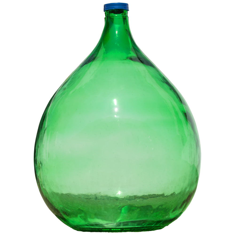 Glasballon 34l Grün im Poly-Korb