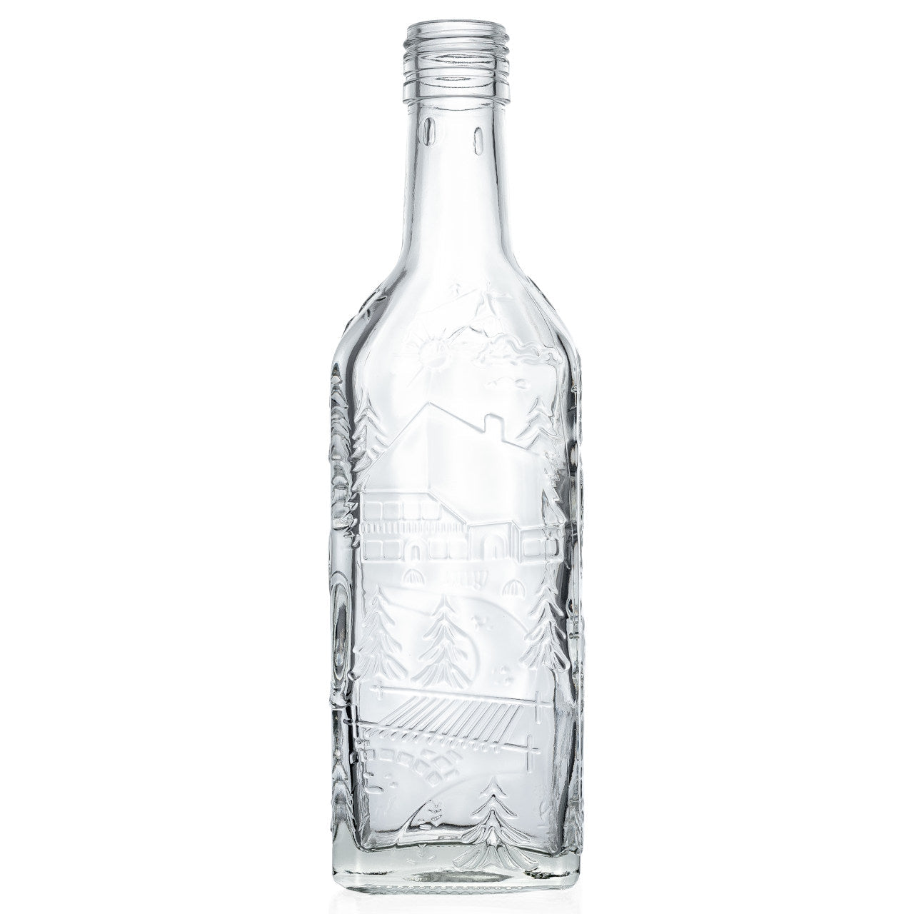 Kirschwasserflasche 0,35 l 31,5 d Schwarzwald-Motiv