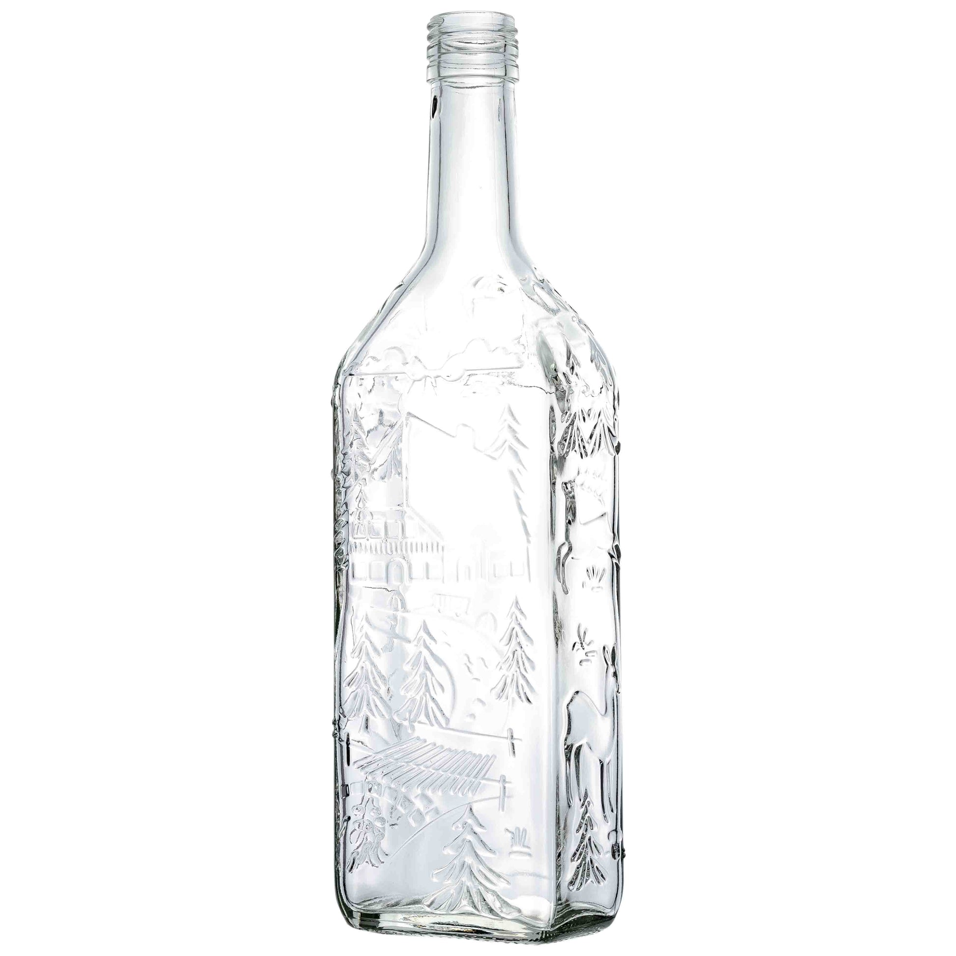 Kirschwasserflasche 0,7 l 31,5 d Schwarzwald-Motiv
