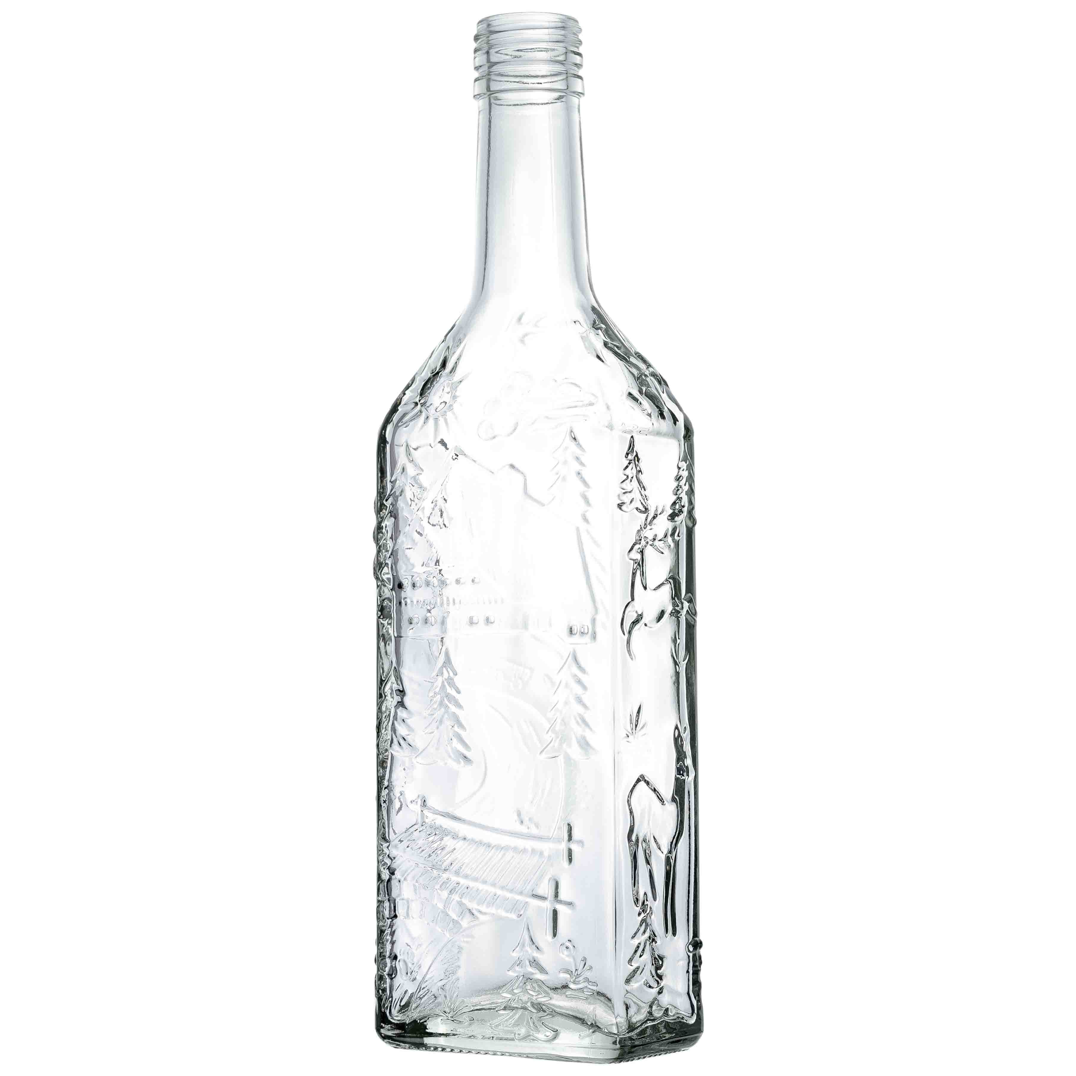 Kirschwasserflasche 500 ml 31,5 mm Deep Schwarzwald-Motiv