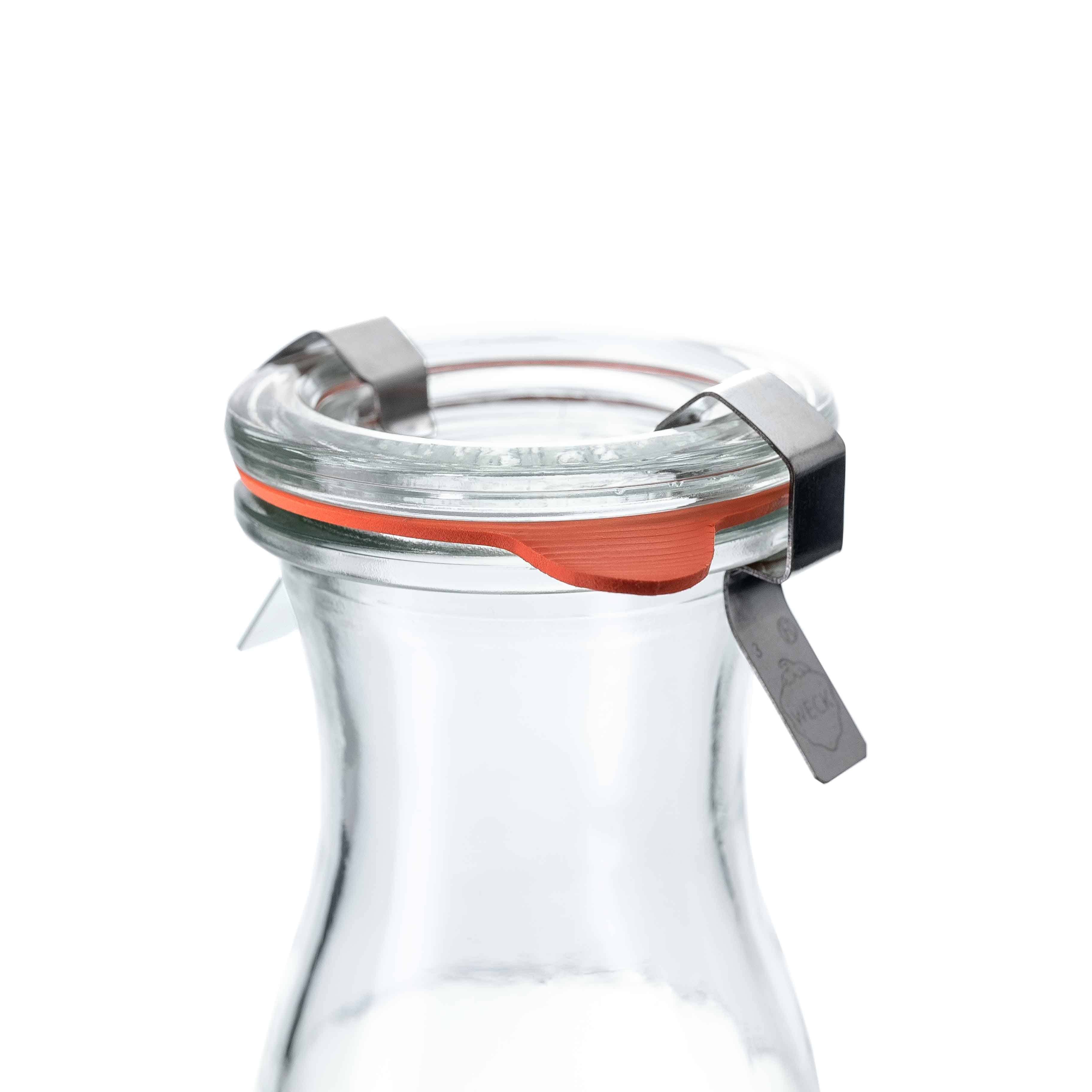8er-Set WECK-Saftflasche 150ml RR40 mit Deckel, Dichtring und Klammer – Ansicht 2