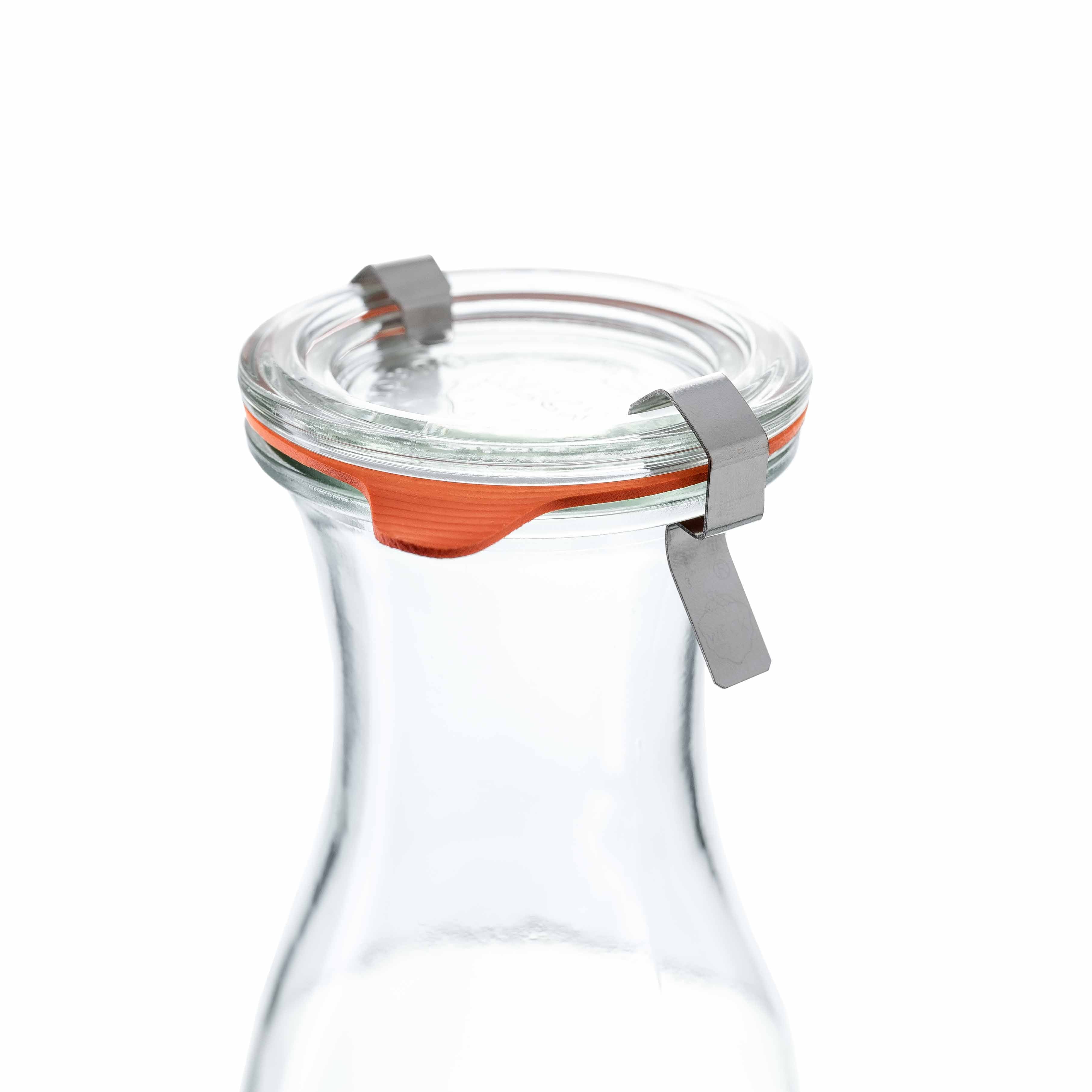 12er-Set WECK-Saftflasche 1/2l RR60 mit Deckel,Dichtring und Klammer – Ansicht 2
