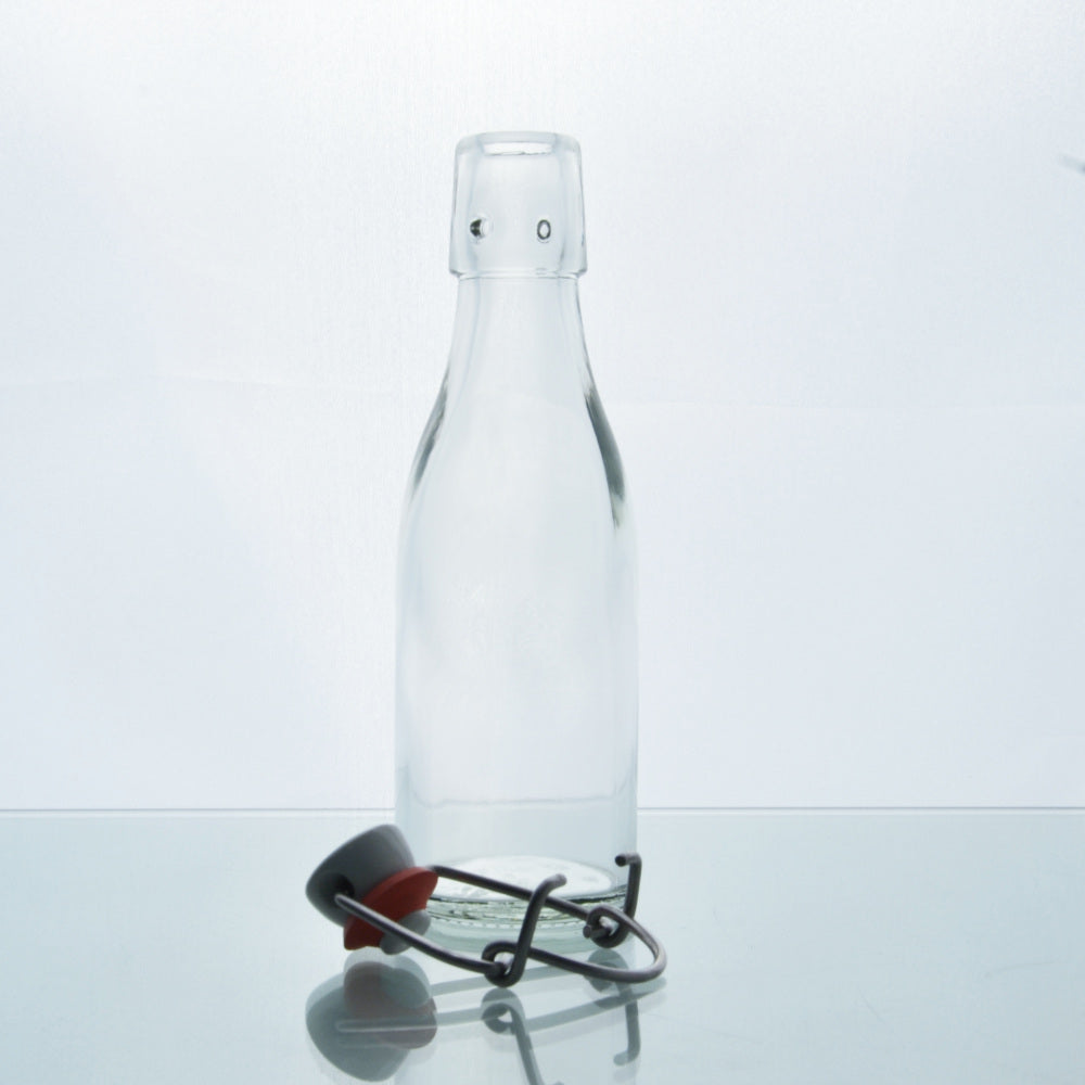 14 er Set - Taschenflasche rund 200 ml inkl. Bügelverschlüssen und Etiketten – Ansicht 2