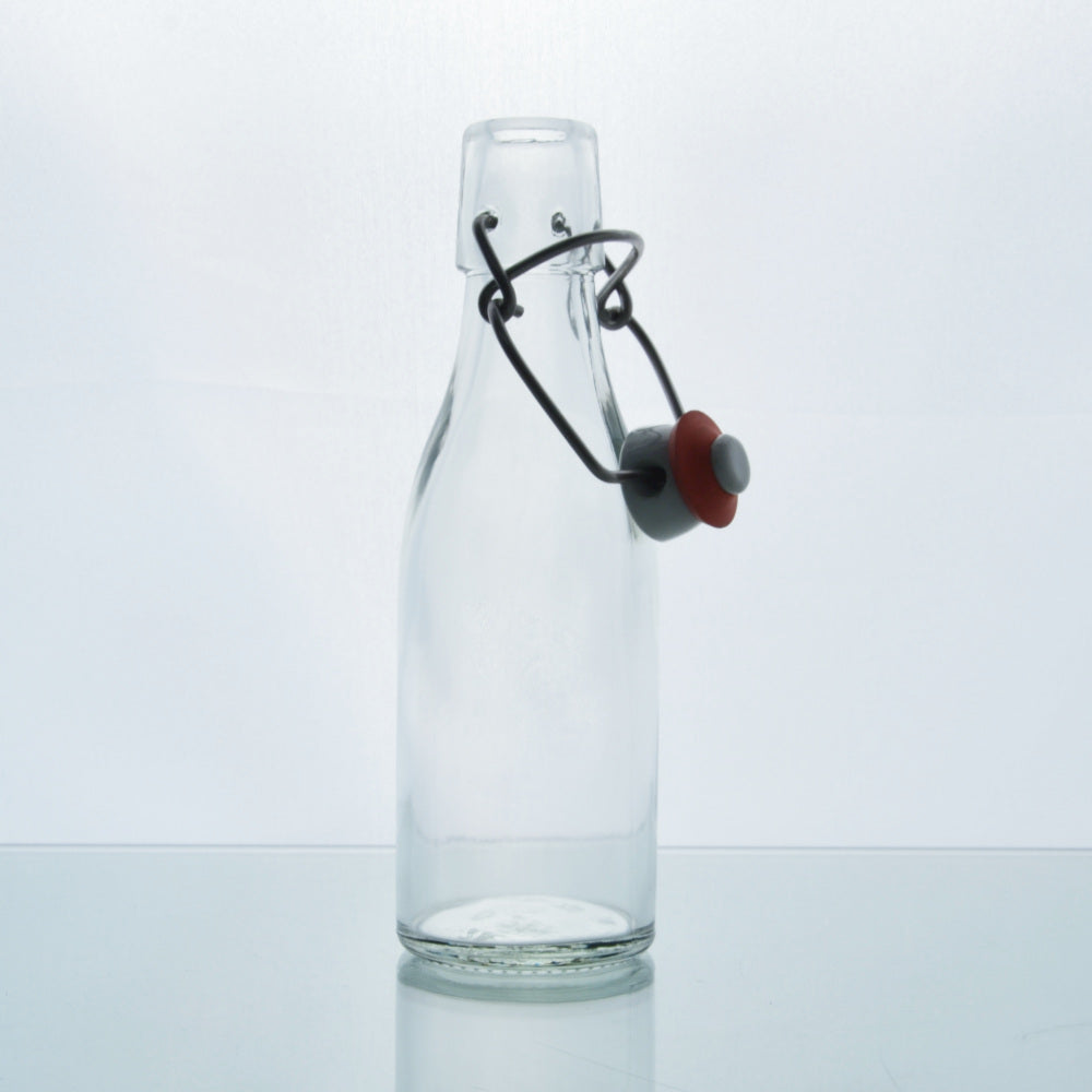 14 er Set - Taschenflasche rund 200 ml inkl. Bügelverschlüssen und Etiketten – Ansicht 3