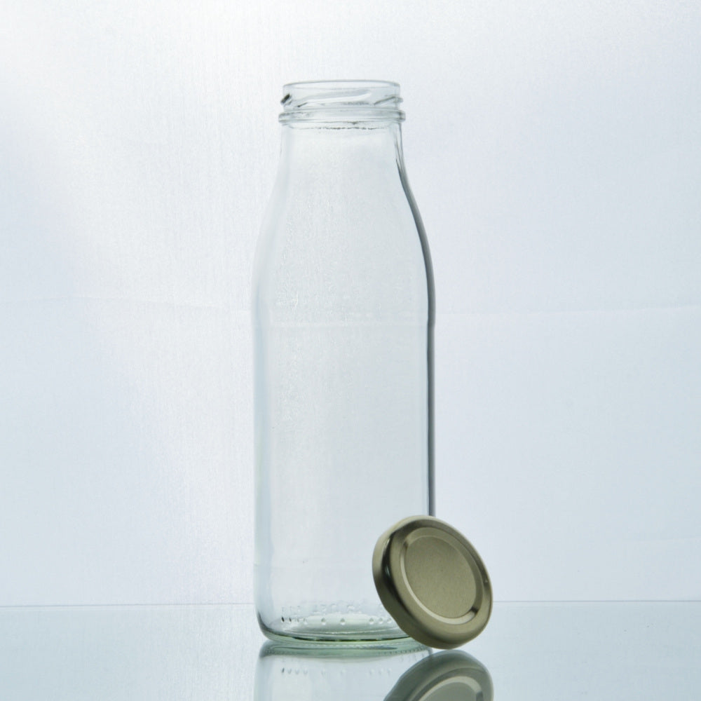 8er Set Milchflasche 500 ml inkl. TO-Verschlüsse in Gold und Etiketten – Ansicht 4