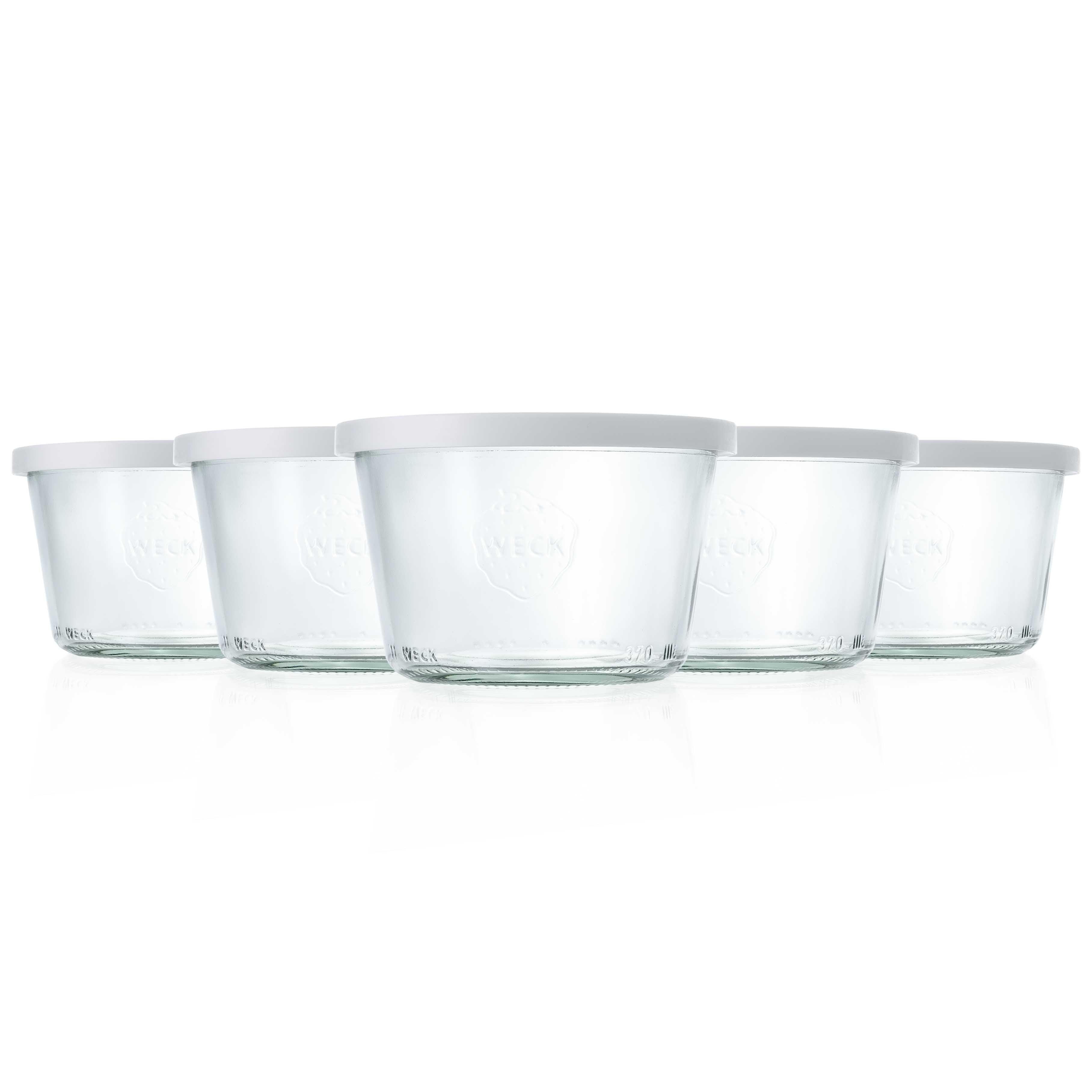 5er-Set WECK-Sturzglas 370ml RR100 mit Frischhaltedeckel