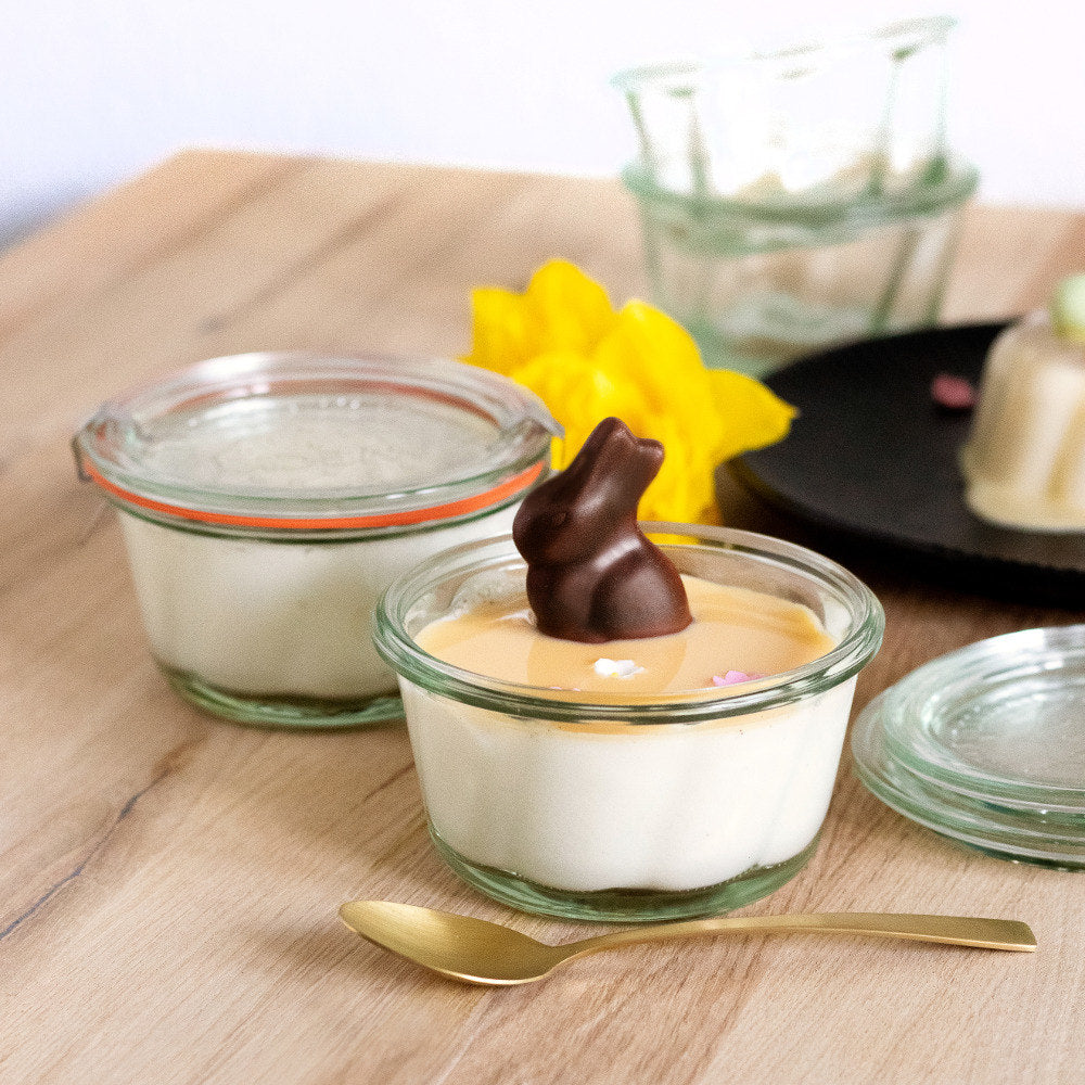 6 er Set Weckgläser in Gugelhupf-Form komplett mit Etiketten