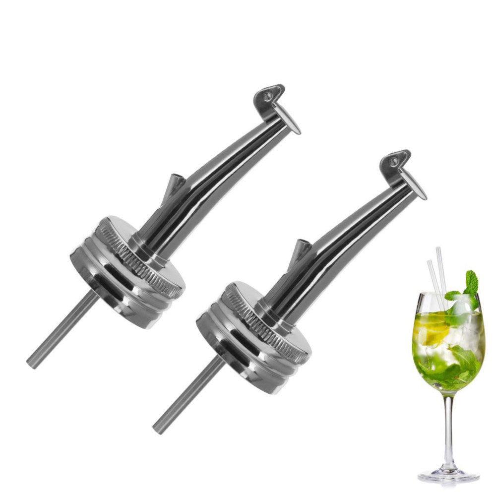 2 Ausgießer "Inox Gastro" - Schraubkappe 28 mm - Metallklappe