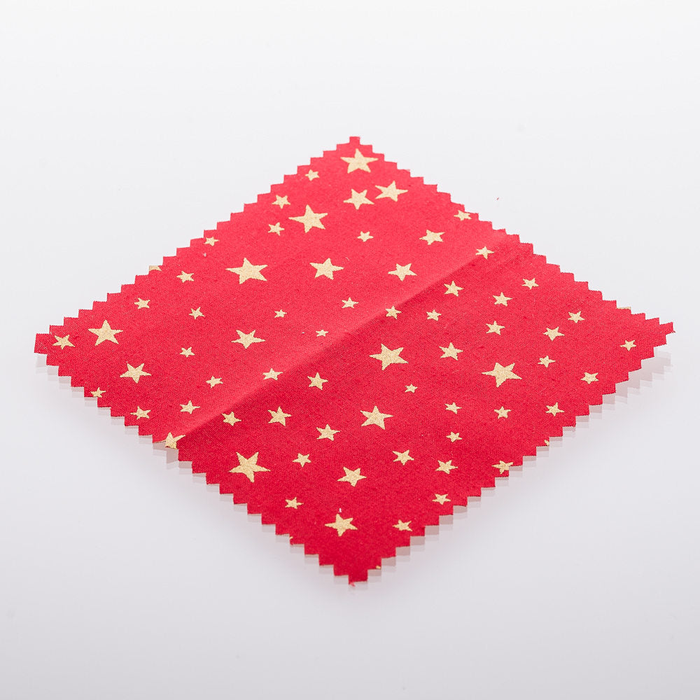 Textildeckchen Weihnachtsmotiv 12x12 cm Rot
