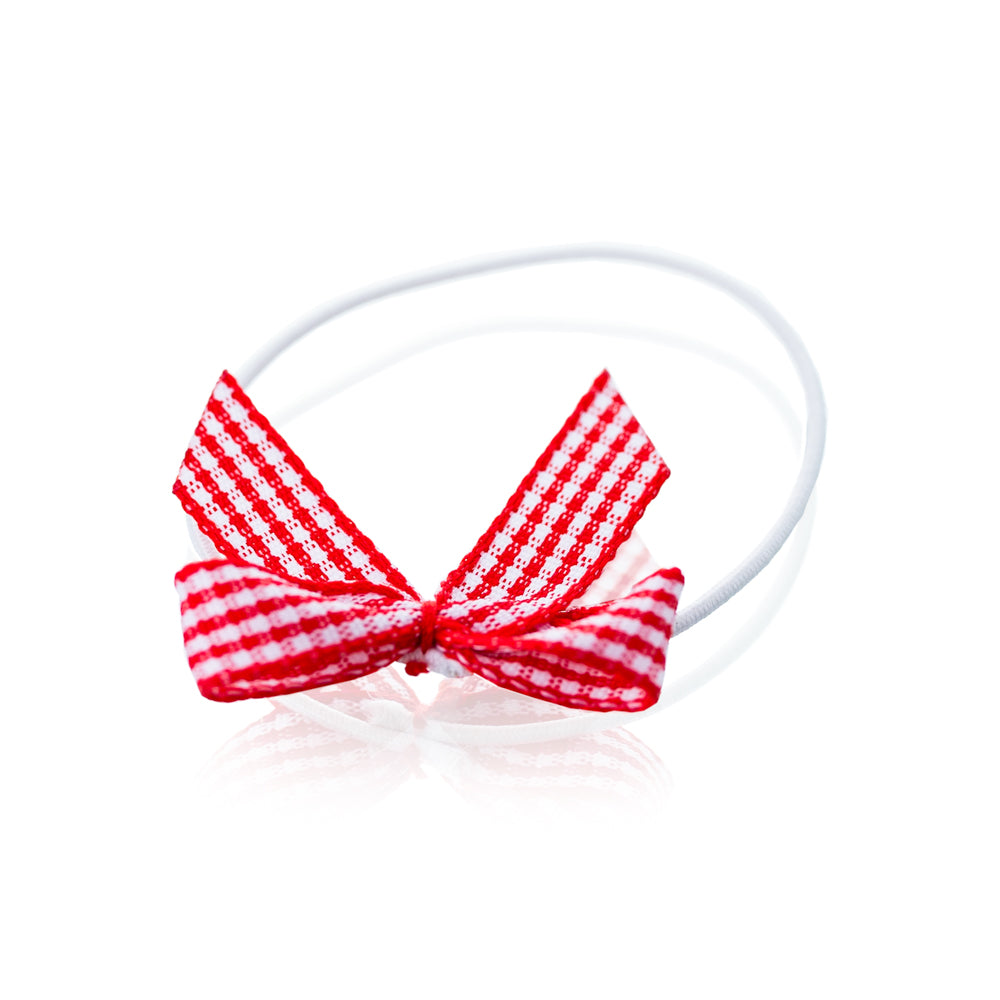 Textilschlaufe rot kariert 6 cm 12er Pack