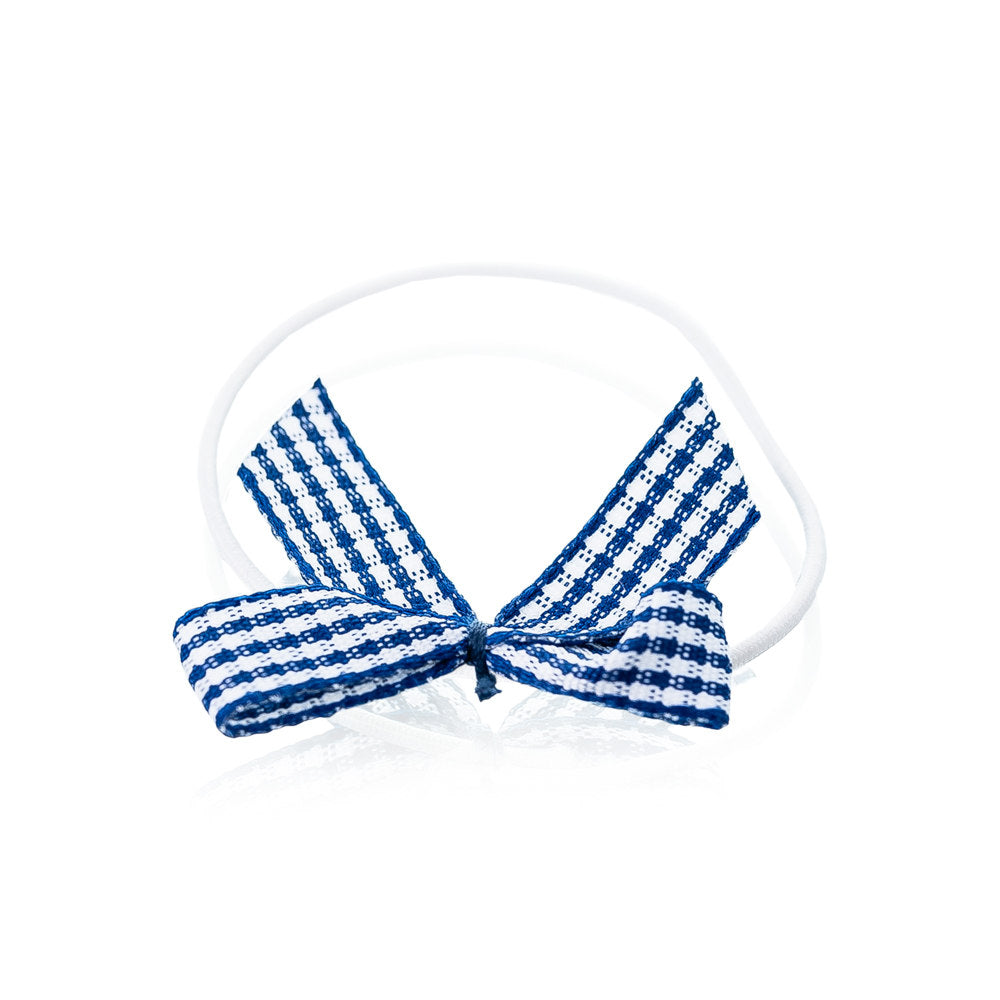 Textilschlaufe blau kariert 6 cm 12er Pack