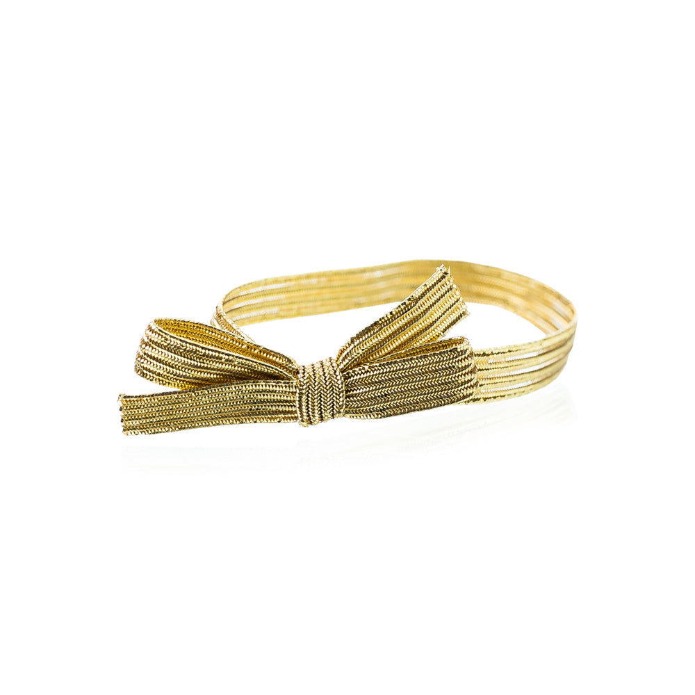 Textilschleife Gold 6 cm