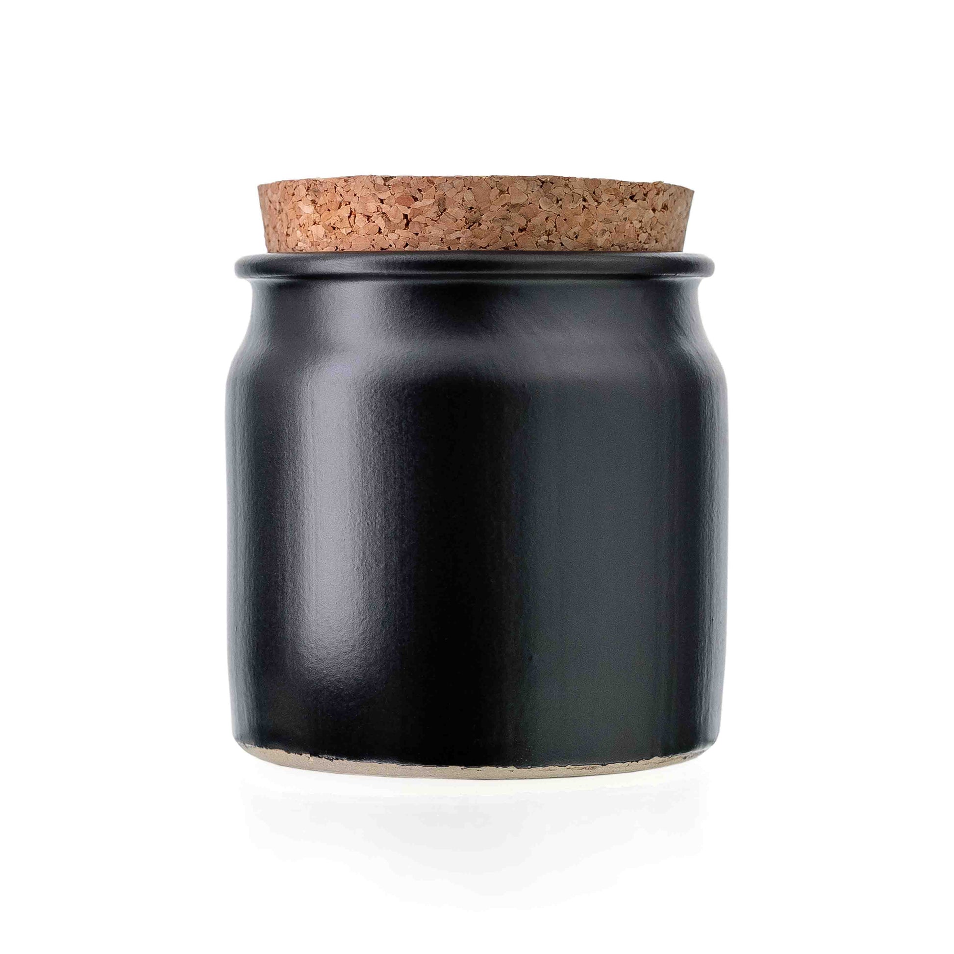 Tontöpfchen 160 ml Schwarz-Matt mit Korken