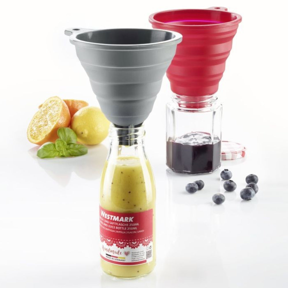 Trichter-Satz-2-teilig-Silikon-rot-grau-Westmark – Ansicht 2