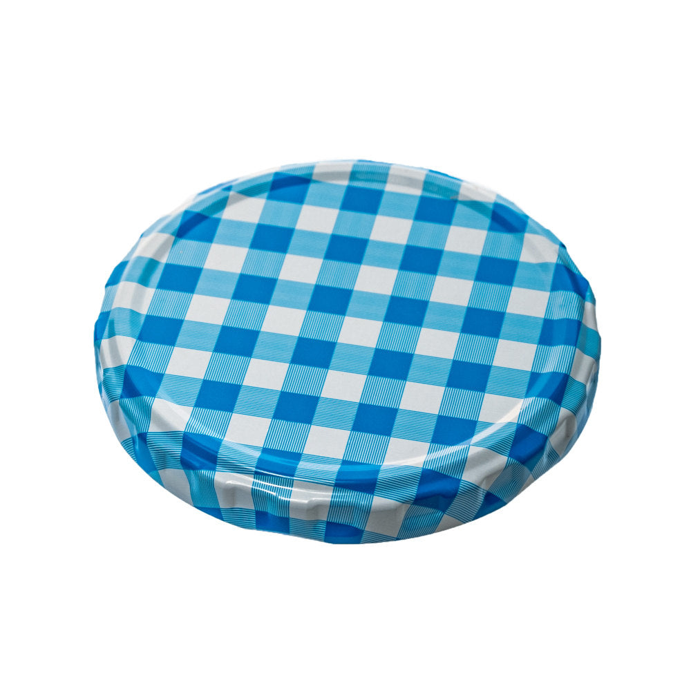 Twist-Off-Verschluss 82 mm Blau-Weiß Karo steril