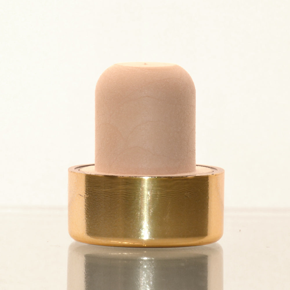 Vollkunststoffkorken Kappe Gold 19 mm – Ansicht 2