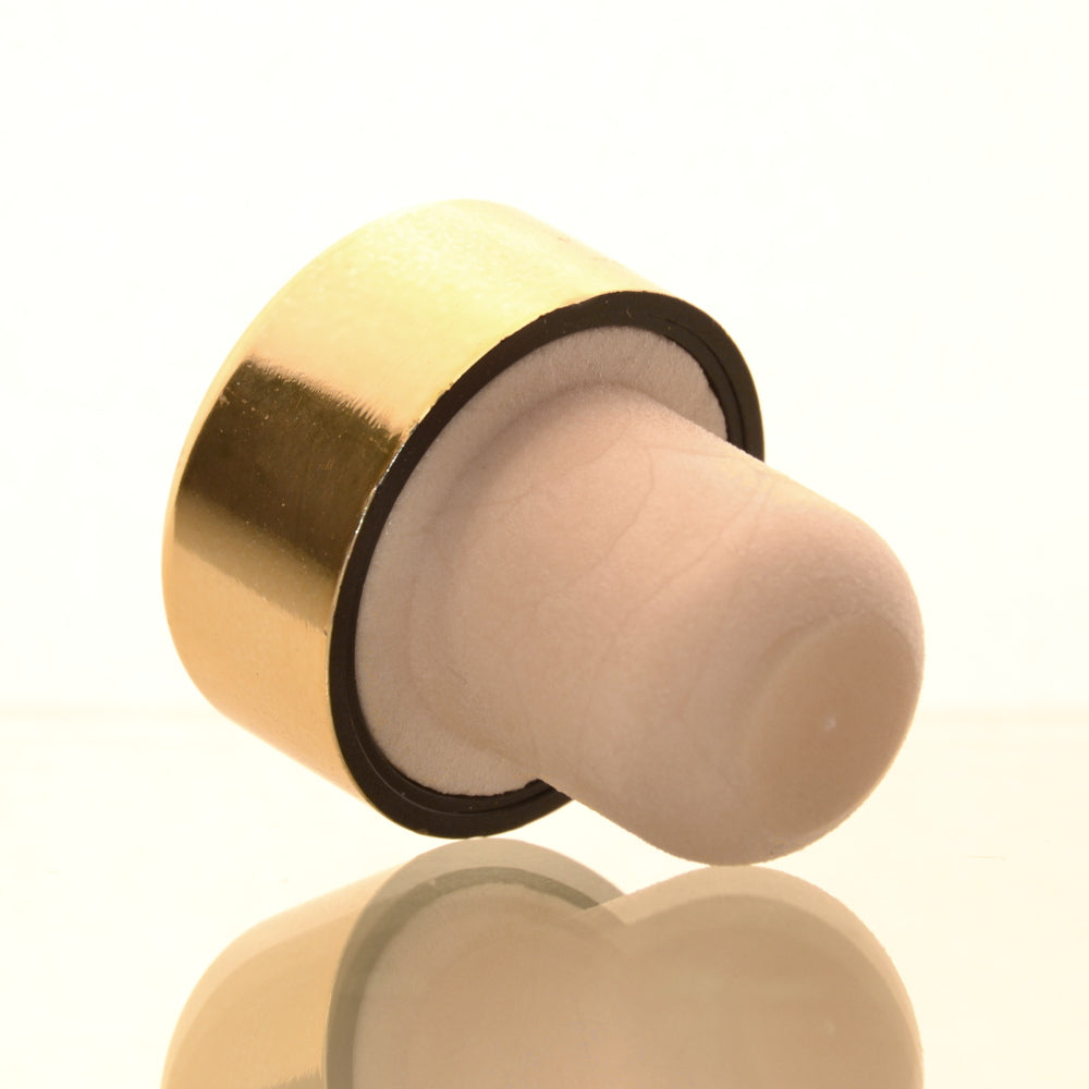 Vollkunststoffkorken Kappe Gold 19 mm