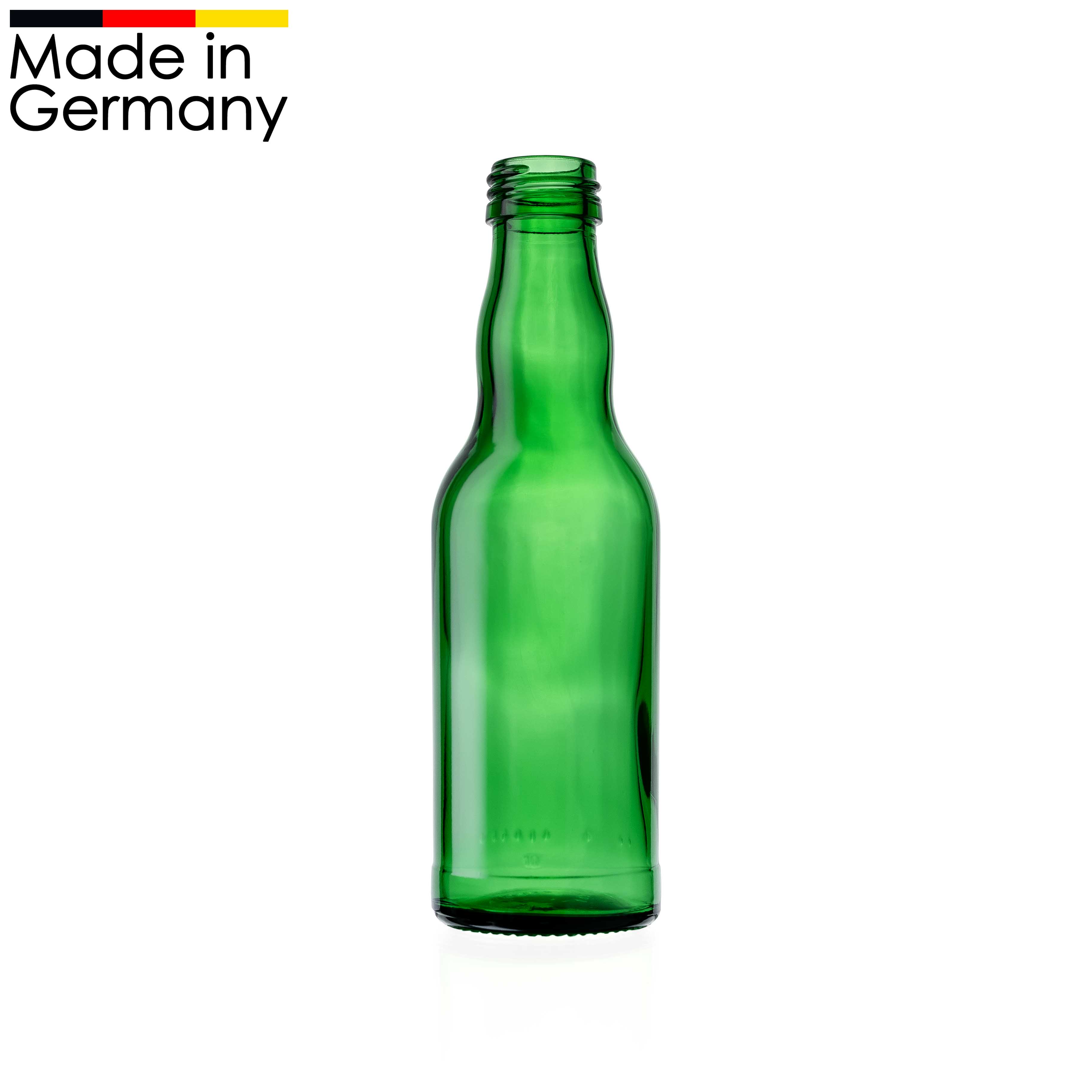 Kropfhalsflasche 200 ml Grün - 28 mm Schraub-Mündung - Flaschenbauer