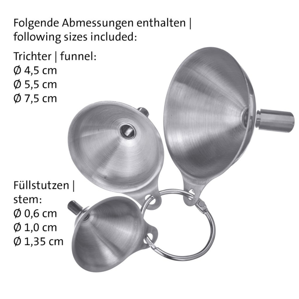 Mini-Trichter Set 3 Stück Westmark - Maße 