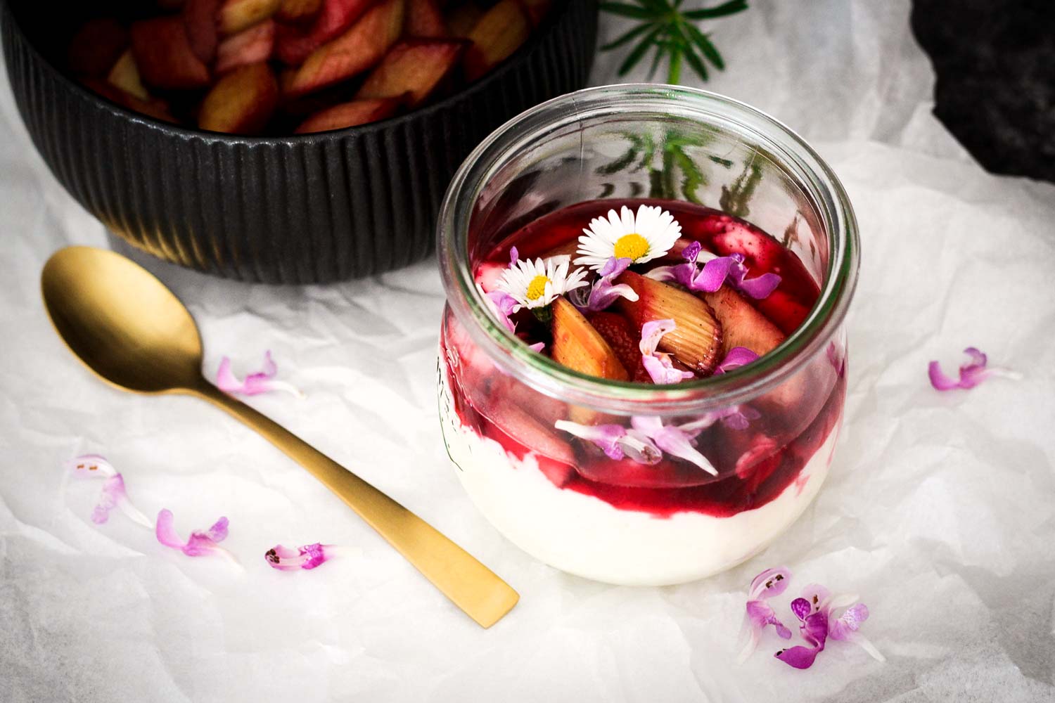 Milchreis mit Rhabarber-Ragout